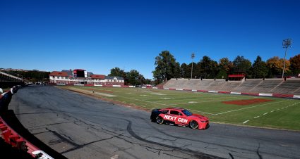 WINSTON SALEM, NORTH CAROLINA - OCTOBER 26: Dale Earnhardt Jr. drives the NASCAR Next Gen car around the track at Bowman Gray Stadium during a testing session on October 26, 2021 in Winston Salem, North Carolina. (Photo by Grant Halverson/Getty Images) | Getty Images