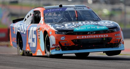 AUSTIN, TEXAS - MARCH 22: Brad Perez, driver of the #45 WEISS Sand & Clay/Sendero Chevrolet, drives during practice for the NASCAR Xfinity Series Focused Health 250 at Circuit of The Americas on March 22, 2024 in Austin, Texas. (Photo by Jonathan Bachman/Getty Images) | Getty Images