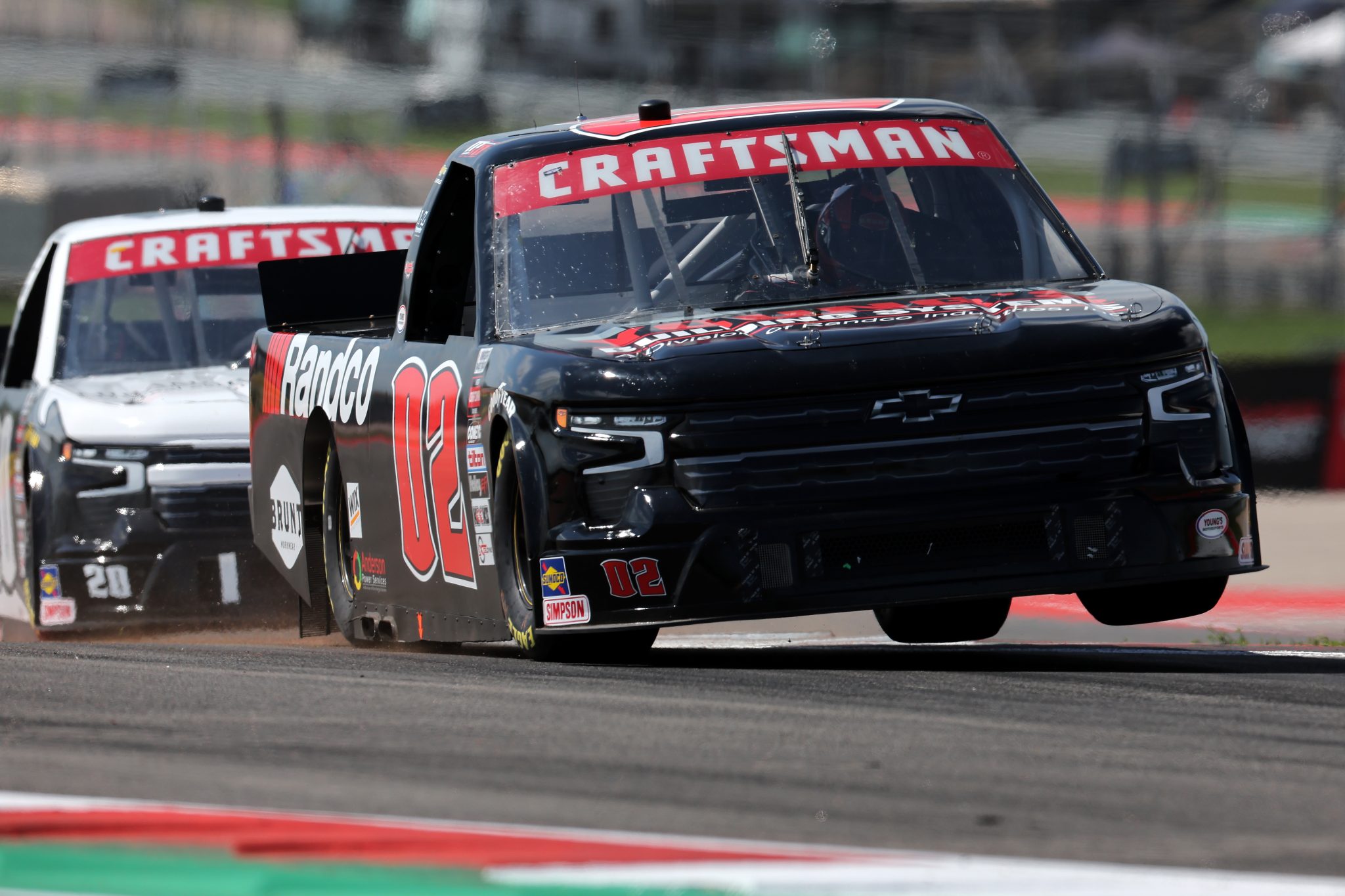AUSTIN, TEXAS - MARCH 22: Mason Massey, driver of the #02 RANDCO Chevrolet, drives during practice for the NASCAR Craftsman Truck Series XPEL 225 at Circuit of The Americas on March 22, 2024 in Austin, Texas. (Photo by Jonathan Bachman/Getty Images) | Getty Images