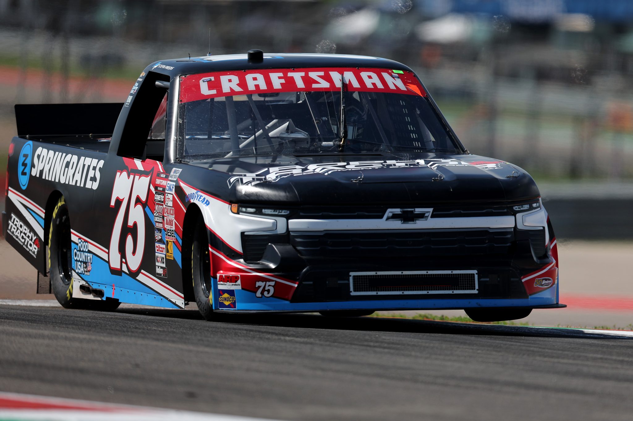 AUSTIN, TEXAS - MARCH 22: Stefan Parsons, driver of the #75 Springrates Chevrolet, drives during practice for the NASCAR Craftsman Truck Series XPEL 225 at Circuit of The Americas on March 22, 2024 in Austin, Texas. (Photo by Jonathan Bachman/Getty Images) | Getty Images