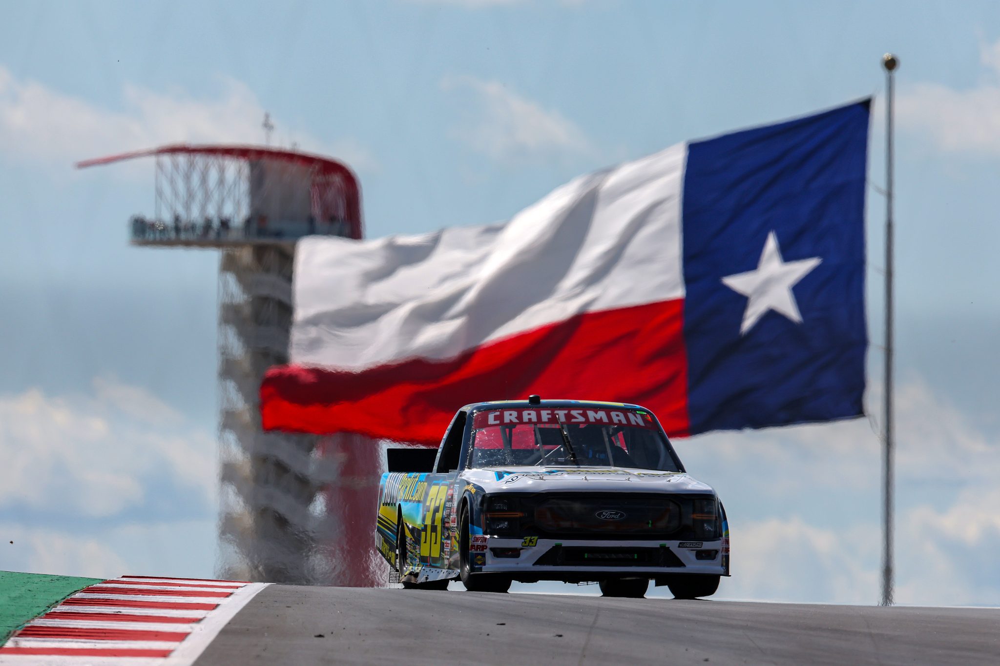 AUSTIN, TEXAS - MARCH 22: Lawless Alan, driver of the #33 AUTOChargit Ford, drives during qualifying for the NASCAR Craftsman Truck Series XPEL 225 at Circuit of The Americas on March 22, 2024 in Austin, Texas. (Photo by Jonathan Bachman/Getty Images) | Getty Images