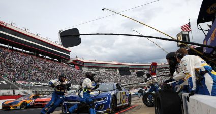 BRISTOL, TENNESSEE - MARCH 17: Chase Elliott, driver of the #9 NAPA Auto Parts Chevrolet, pits during the NASCAR Cup Series Food City 500 at Bristol Motor Speedway on March 17, 2024 in Bristol, Tennessee. (Photo by Meg Oliphant/Getty Images) | Getty Images