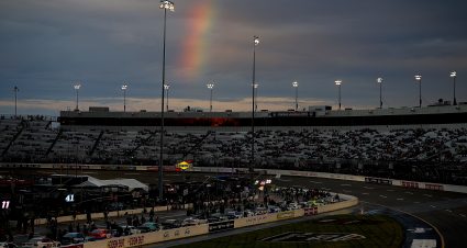 RICHMOND, VIRGINIA - MARCH 31: A rainbow is seen over the grandstands prior to the NASCAR Cup Series Toyota Owners 400 at Richmond Raceway on March 31, 2024 in Richmond, Virginia. (Photo by Alex Slitz/Getty Images) | Getty Images