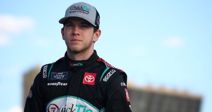HAMPTON, GEORGIA - FEBRUARY 23: Chandler Smith, driver of the #81 QuickTie Toyota, walks the grid during qualifying for the NASCAR Xfinity Series King of Tough 250 at Atlanta Motor Speedway on February 23, 2024 in Hampton, Georgia. (Photo by Jared C. Tilton/Getty Images) | Getty Images