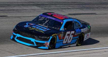 FORT WORTH, TEXAS - APRIL 12: Chad Finchum, driver of the #66 HART HVAC & Electric Ford, drives during qualifying for the NASCAR Xfinity Series Andy's Frozen Custard 300 at Texas Motor Speedway on April 12, 2024 in Fort Worth, Texas. (Photo by Jared C. Tilton/Getty Images) | Getty Images