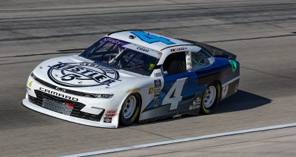 FORT WORTH, TEXAS - APRIL 12: Dawson Cram, driver of the #4 Chevrolet, drives during qualifying for the NASCAR Xfinity Series Andy's Frozen Custard 300 at Texas Motor Speedway on April 12, 2024 in Fort Worth, Texas. (Photo by Jared C. Tilton/Getty Images) | Getty Images