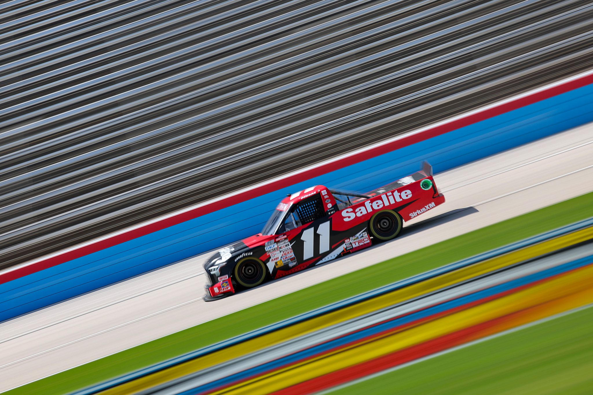 FORT WORTH, TEXAS - APRIL 12: Corey Heim, driver of the #11 Safelite Toyota, drives during practice for the NASCAR Craftsman Truck Series SpeedyCash.com 250 at Texas Motor Speedway on April 12, 2024 in Fort Worth, Texas. (Photo by Jonathan Bachman/Getty Images) | Getty Images