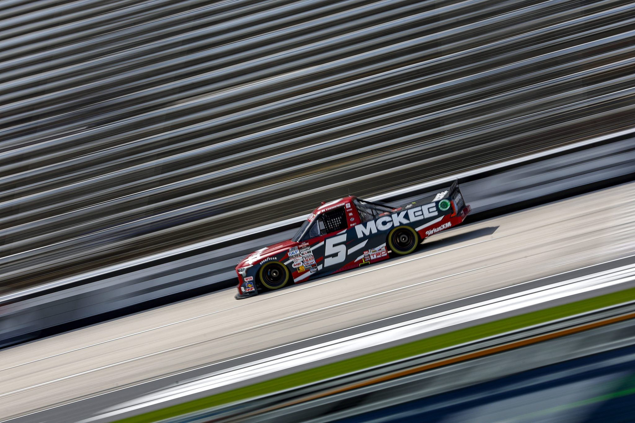 FORT WORTH, TEXAS - APRIL 12: Dean Thompson, driver of the #5 McKee Utility Toyota, drives during practice for the NASCAR Craftsman Truck Series SpeedyCash.com 250 at Texas Motor Speedway on April 12, 2024 in Fort Worth, Texas. (Photo by Sean Gardner/Getty Images) | Getty Images
