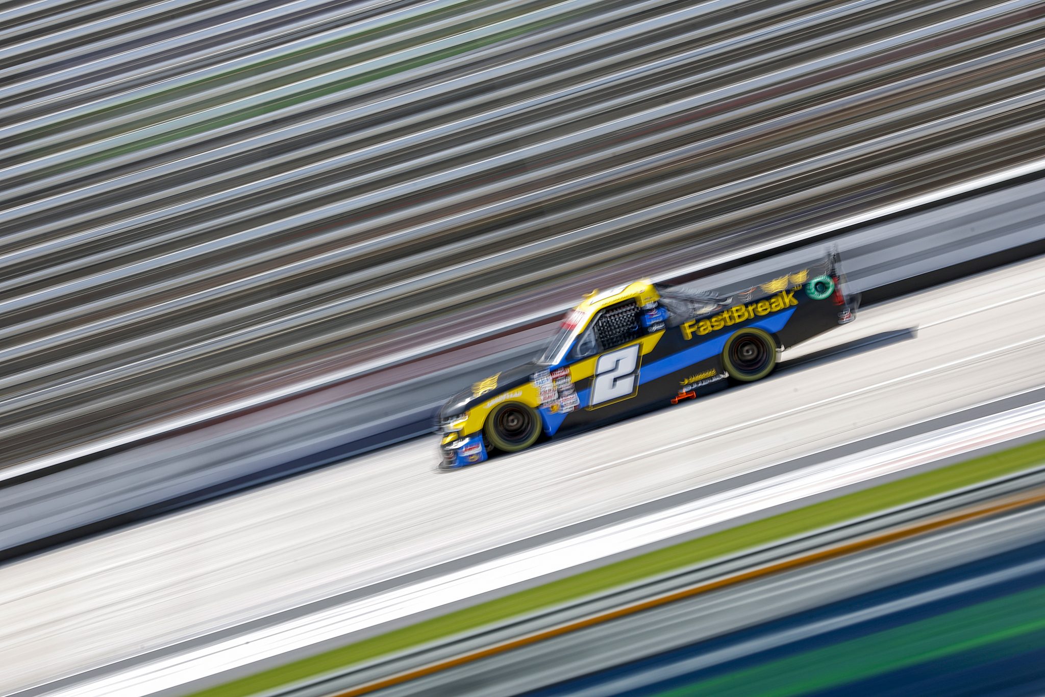 FORT WORTH, TEXAS - APRIL 12: Nick Sanchez, driver of the #2 Gainbridge Chevrolet, drives during practice for the NASCAR Craftsman Truck Series SpeedyCash.com 250 at Texas Motor Speedway on April 12, 2024 in Fort Worth, Texas. (Photo by Sean Gardner/Getty Images) | Getty Images