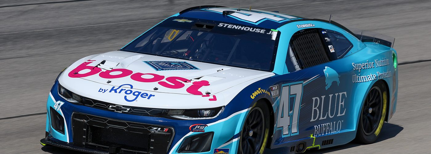 FORT WORTH, TEXAS - APRIL 13: Ricky Stenhouse Jr., driver of the #47 Boost by Kroger/Blue Buffalo Chevrolet, drives during qualifying for the NASCAR Cup Series AutoTrader EchoPark Automotive 400 at Texas Motor Speedway on April 13, 2024 in Fort Worth, Texas. (Photo by Jared C. Tilton/Getty Images) | Getty Images