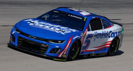 FORT WORTH, TEXAS - APRIL 13: Kyle Larson, driver of the #5 HendrickCars.com Chevrolet, drives during qualifying for the NASCAR Cup Series AutoTrader EchoPark Automotive 400 at Texas Motor Speedway on April 13, 2024 in Fort Worth, Texas. (Photo by Jared C. Tilton/Getty Images) | Getty Images