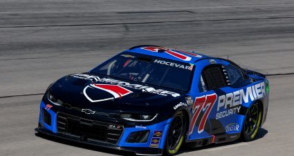 FORT WORTH, TEXAS - APRIL 13: Carson Hocevar, driver of the #77 Premier Security Chevrolet, drives during qualifying for the NASCAR Cup Series AutoTrader EchoPark Automotive 400 at Texas Motor Speedway on April 13, 2024 in Fort Worth, Texas. (Photo by Jared C. Tilton/Getty Images) | Getty Images