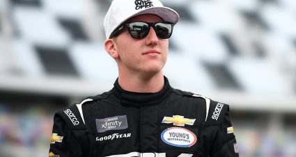 DAYTONA BEACH, FLORIDA - FEBRUARY 17: Leland Honeyman, driver of the #42 Ohio Logistics Chevrolet, looks on during qualifying for the NASCAR Xfinity Series United Rentals 300 at Daytona International Speedway on February 17, 2024 in Daytona Beach, Florida. (Photo by Jared C. Tilton/Getty Images) | Getty Images