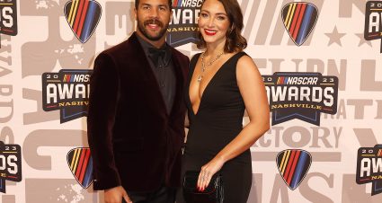 NASHVILLE, TENNESSEE - NOVEMBER 30: NASCAR Cup Series driver, Bubba Wallace and wife, Amanda Wallace pose for photos on the red carpet prior to the NASCAR Awards and Champion Celebration at the Music City Center on November 30, 2023 in Nashville, Tennessee. (Photo by Chris Graythen/Getty Images) | Getty Images