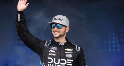 RICHMOND, VIRGINIA - MARCH 30: Anthony Alfredo, driver of the #5 Dude Wipes Chevrolet, waves to fans as he walks onstage during driver intros prior to the NASCAR Xfinity Series ToyotaCare 250 at Richmond Raceway on March 30, 2024 in Richmond, Virginia. (Photo by Alex Slitz/Getty Images) | Getty Images