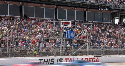 TALLADEGA, ALABAMA - APRIL 21: A general view of racing during the NASCAR Cup Series GEICO 500 at Talladega Superspeedway on April 21, 2024 in Talladega, Alabama. (Photo by James Gilbert/Getty Images) | Getty Images
