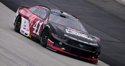 DOVER, DELAWARE - APRIL 27: Ryan Preece, driver of the #41 Morton Buildings Ford, drives during practice for the NASCAR Cup Series Würth 400 at Dover International Speedway on April 27, 2024 in Dover, Delaware. (Photo by Logan Riely/Getty Images) | Getty Images