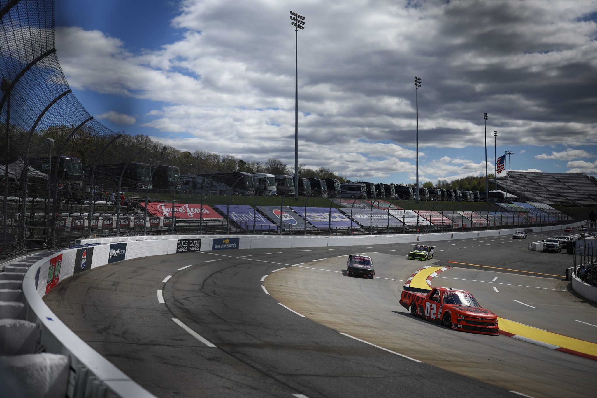MARTINSVILLE, VIRGINIA - APRIL 05: Mason Massey, driver of the #02 BRUNT Chevrolet, drives during practice for the NASCAR Craftsman Long John Silver's 200 at Martinsville Speedway on April 05, 2024 in Martinsville, Virginia. (Photo by Jared C. Tilton/Getty Images) | Getty Images