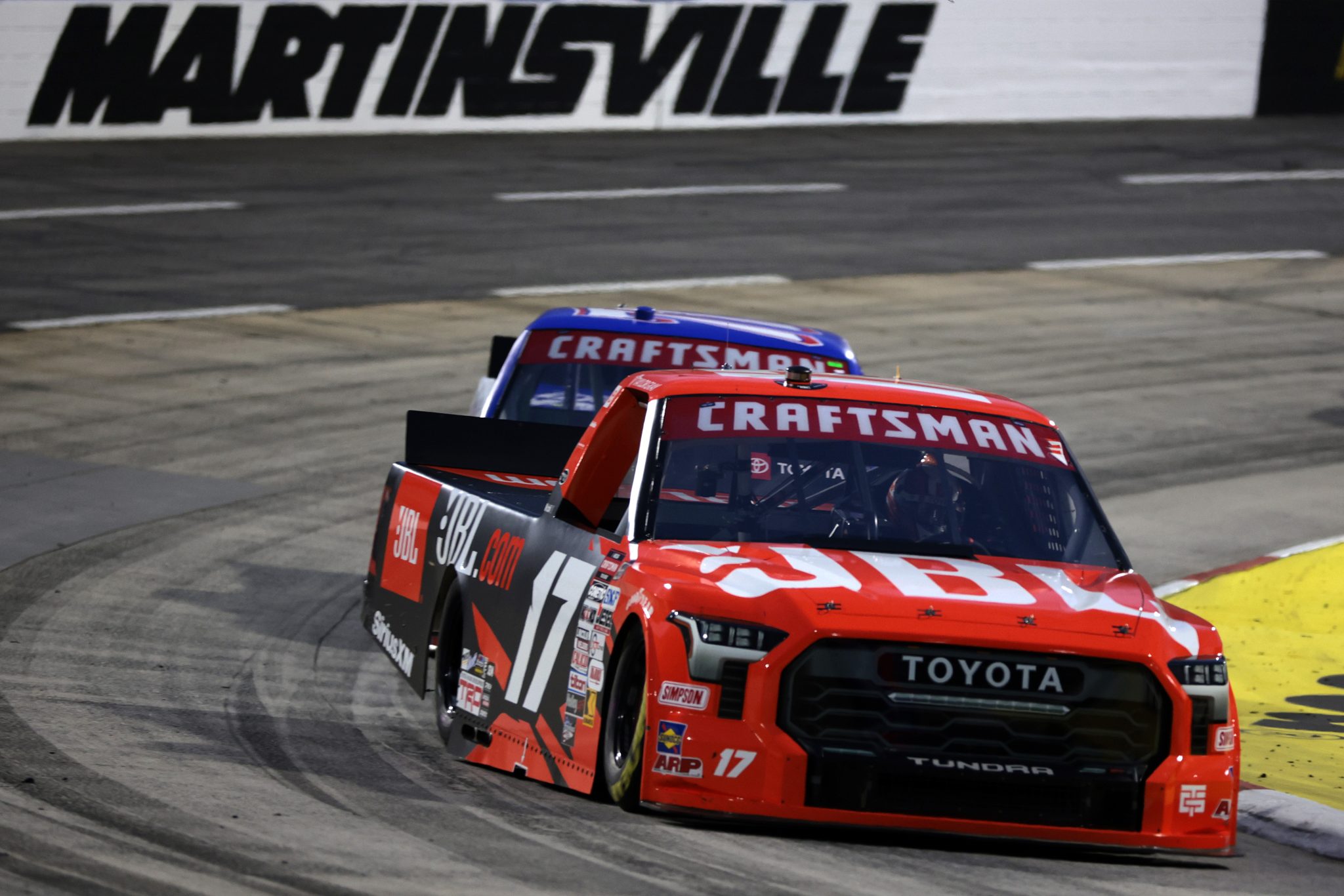 MARTINSVILLE, VIRGINIA - APRIL 05: Taylor Gray, driver of the #17 JBL Toyota, drives during the NASCAR Craftsman Long John Silver's 200 at Martinsville Speedway on April 05, 2024 in Martinsville, Virginia. (Photo by James Gilbert/Getty Images) | Getty Images