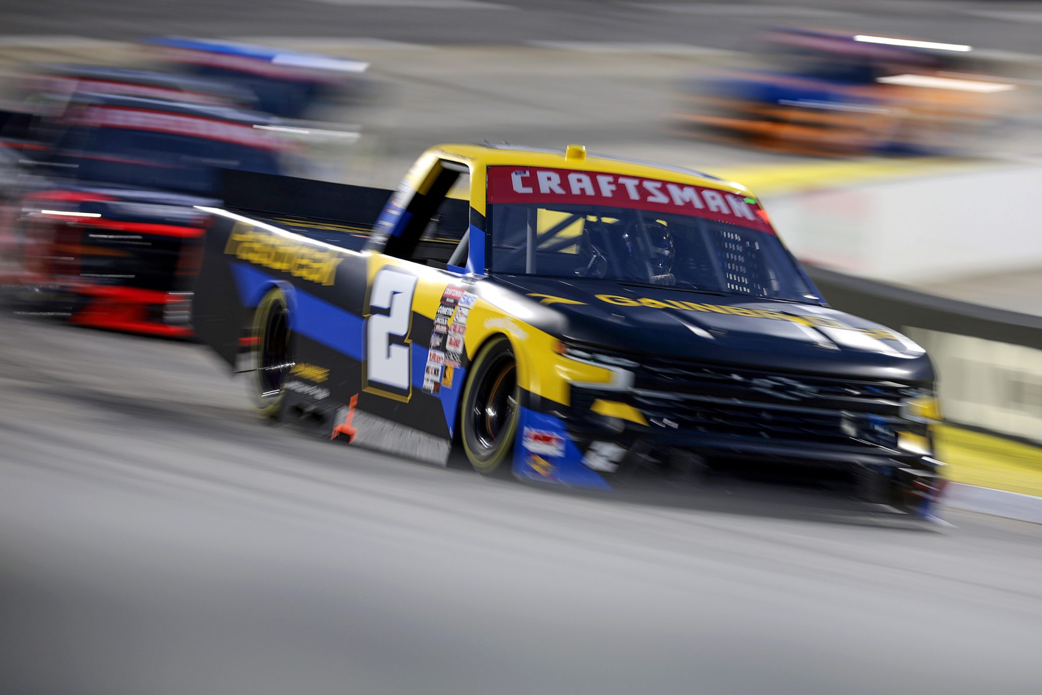 MARTINSVILLE, VIRGINIA - APRIL 05: Nick Sanchez, driver of the #2 Gainbridge Chevrolet, drives during the NASCAR Craftsman Long John Silver's 200 at Martinsville Speedway on April 05, 2024 in Martinsville, Virginia. (Photo by James Gilbert/Getty Images) | Getty Images