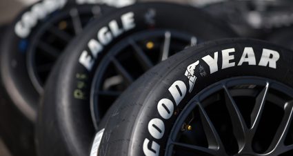 DARLINGTON, SOUTH CAROLINA - MAY 11: A detailed view of Goodyear Eagle tires are seen in the garage area during practice for the the NASCAR Cup Series Goodyear 400 at Darlington Raceway on May 11, 2024 in Darlington, South Carolina. (Photo by James Gilbert/Getty Images) | Getty Images
