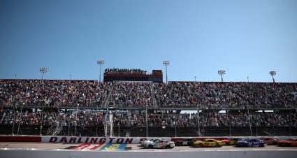 DARLINGTON, SOUTH CAROLINA - MAY 12: A general view of racing during the NASCAR Cup Series Goodyear 400 at Darlington Raceway on May 12, 2024 in Darlington, South Carolina. (Photo by James Gilbert/Getty Images) | Getty Images