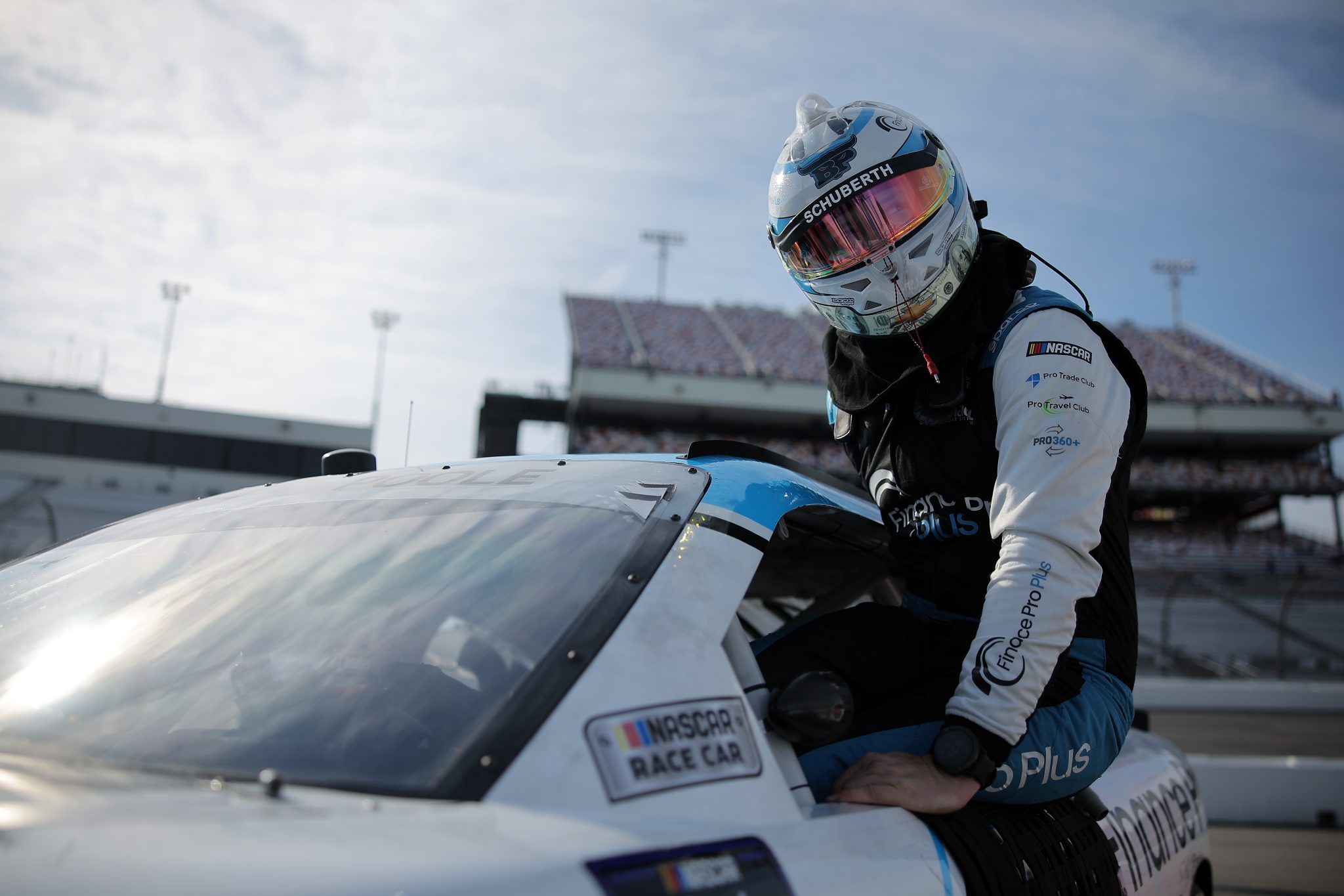 RICHMOND, VIRGINIA - MARCH 30: Brennan Poole, driver of the #44 Finance Pro Plus Chevrolet, enters his car during qualifying for the NASCAR Xfinity Series ToyotaCare 250 at Richmond Raceway on March 30, 2024 in Richmond, Virginia. (Photo by Jonathan Bachman/Getty Images) | Getty Images