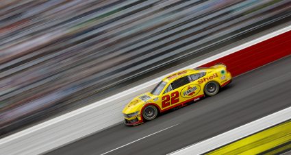 NORTH WILKESBORO, NORTH CAROLINA - MAY 17: Joey Logano, driver of the #22 Shell Pennzoil Ford, drives during practice for the NASCAR Cup Series All-Star Race at North Wilkesboro Speedway on May 17, 2024 in North Wilkesboro, North Carolina. (Photo by Sean Gardner/Getty Images) | Getty Images