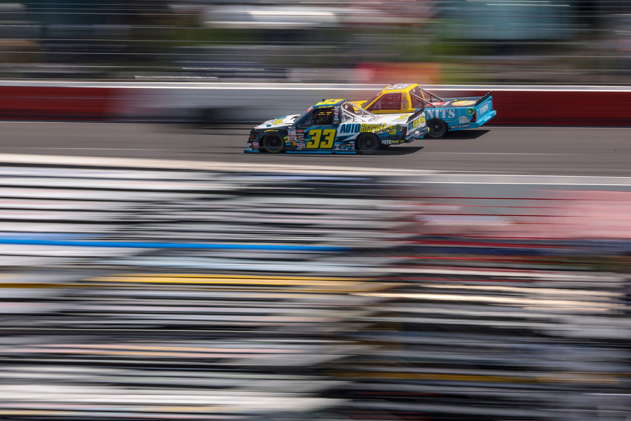 NORTH WILKESBORO, NORTH CAROLINA - MAY 19: Lawless Alan, driver of the #33 AUTOChargit Ford, drives during the NASCAR Craftsman Truck Series Wright Brand 250 at North Wilkesboro Speedway on May 19, 2024 in North Wilkesboro, North Carolina. (Photo by James Gilbert/Getty Images) | Getty Images
