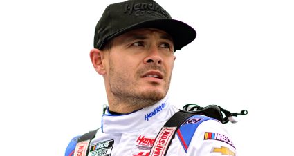 KANSAS CITY, KANSAS - MAY 04: Kyle Larson, driver of the #5 HendrickCars.com Chevrolet, looks on during qualifying for the NASCAR Cup Series AdventHealth 400 at Kansas Speedway on May 04, 2024 in Kansas City, Kansas. (Photo by Logan Riely/Getty Images) | Getty Images