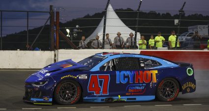 NORTH WILKESBORO, NORTH CAROLINA - MAY 19: Ricky Stenhouse Jr., driver of the #47 Kroger Health/Icy Hot Chevrolet, exits the track after an incident during the NASCAR Cup Series All-Star Race at North Wilkesboro Speedway on May 19, 2024 in North Wilkesboro, North Carolina. (Photo by Sean Gardner/Getty Images) | Getty Images