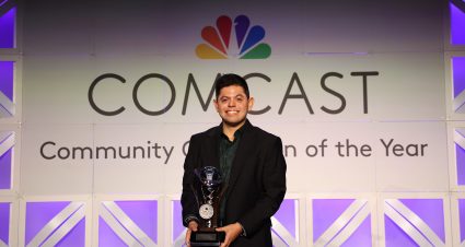 NASHVILLE, TENNESSEE - NOVEMBER 29: NASCAR driver Ryan Vargas poses with for a photo after receiving the Comcast Community Champion of the Year award for his work with FACES: The National Craniofacial Association on November 29, 2023 in Nashville, Tennessee. (Photo by Jared C. Tilton/Getty Images) | Getty Images