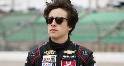 KANSAS CITY, KANSAS - MAY 04:  Andres Perez, driver of the #2 Max Siegel Inc Chevrolet walks the grid prior to the ARCA Menards Series Tide 150 at Kansas Speedway on May 04, 2024 in Kansas City, Kansas. (Photo by Sean Gardner/Getty Images) | Getty Images