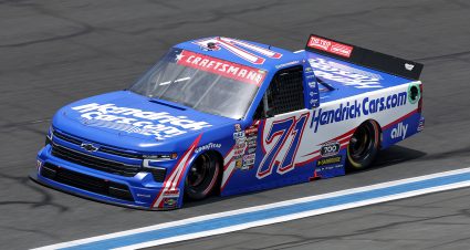 CONCORD, NORTH CAROLINA - MAY 24: Rajah Caruth, driver of the #71 HendrickCars.com Chevrolet, drives during qualifying for the NASCAR Craftsman Truck Series North Carolina Education Lottery 200 at Charlotte Motor Speedway on May 24, 2024 in Concord, North Carolina. (Photo by Jared C. Tilton/Getty Images) | Getty Images
