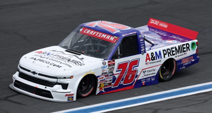 CONCORD, NORTH CAROLINA - MAY 24: Spencer Boyd, driver of the #76 A&M Premier Roofing Chevrolet, drives during qualifying for the NASCAR Craftsman Truck Series North Carolina Education Lottery 200 at Charlotte Motor Speedway on May 24, 2024 in Concord, North Carolina. (Photo by Jared C. Tilton/Getty Images) | Getty Images