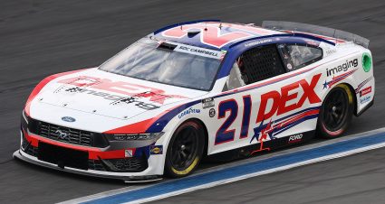 Harrison Burton’s 2024 #21 DEX Imaging Ford paint scheme.