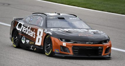 KANSAS CITY, KANSAS - MAY 04: Kyle Busch, driver of the #8 Cheddar's Scratch Kitchen Chevrolet, drives during practice for the NASCAR Cup Series AdventHealth 400 at Kansas Speedway on May 04, 2024 in Kansas City, Kansas. (Photo by Logan Riely/Getty Images) | Getty Images