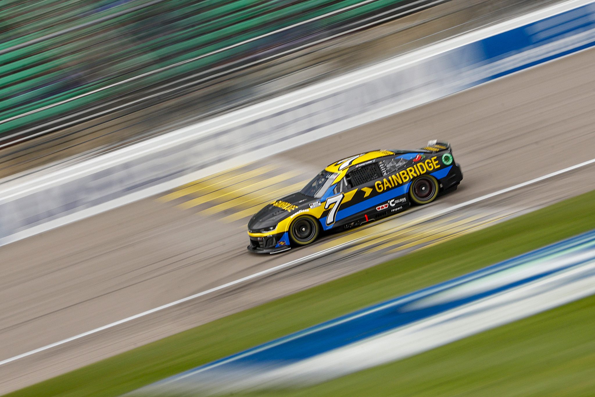 KANSAS CITY, KANSAS - MAY 04: Corey LaJoie, driver of the #7 Gainbridge Chevrolet, drives during practice for the NASCAR Cup Series AdventHealth 400 at Kansas Speedway on May 04, 2024 in Kansas City, Kansas. (Photo by Sean Gardner/Getty Images) | Getty Images