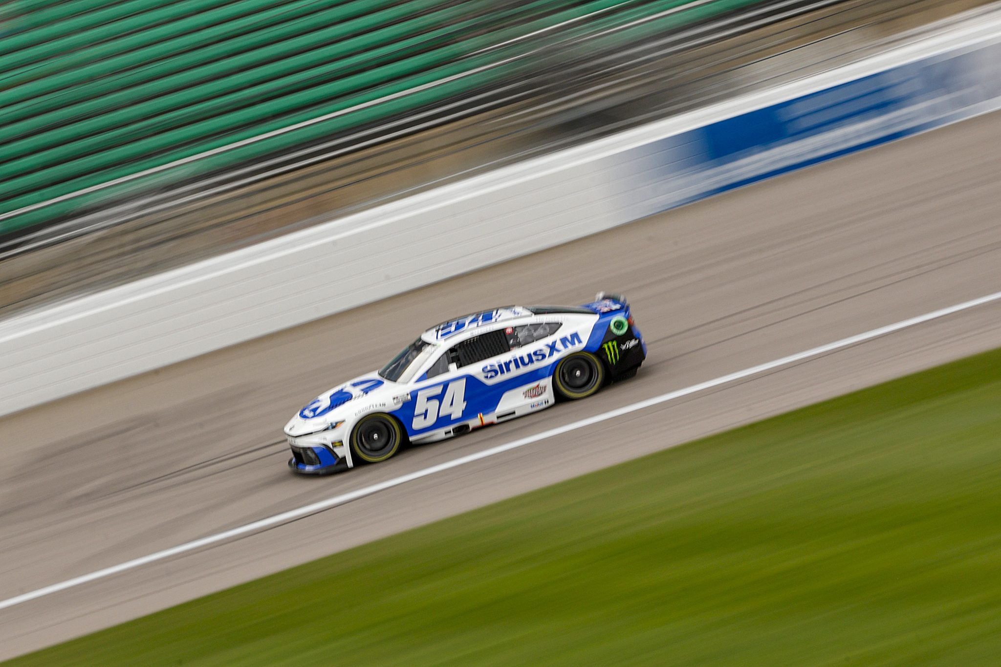 KANSAS CITY, KANSAS - MAY 04: Ty Gibbs, driver of the #54 SiriusXM Toyota, drives during practice for the NASCAR Cup Series AdventHealth 400 at Kansas Speedway on May 04, 2024 in Kansas City, Kansas. (Photo by Sean Gardner/Getty Images) | Getty Images