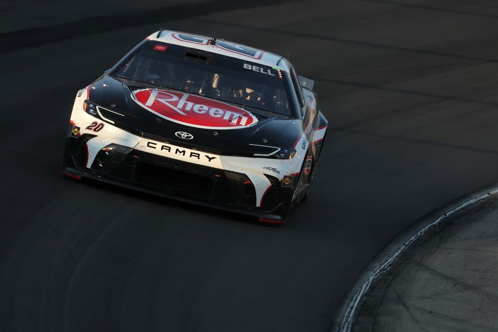 NEWTON, IOWA - JUNE 16: Christopher Bell, driver of the #20 Rheem Toyota, races during the NASCAR Cup Series Iowa Corn 350 at Iowa Speedway on June 16, 2024 in Newton, Iowa. (Photo by Jonathan Bachman/Getty Images) | Getty Images