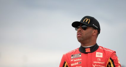 NEWTON, IOWA - JUNE 15: Bubba Wallace, driver of the #23 McDonald's Toyota, stands on the grid during the NASCAR Xfinity Series Hy-Vee Perks 250 at Iowa Speedway on June 15, 2024 in Newton, Iowa. (Photo by James Gilbert/Getty Images) | Getty Images