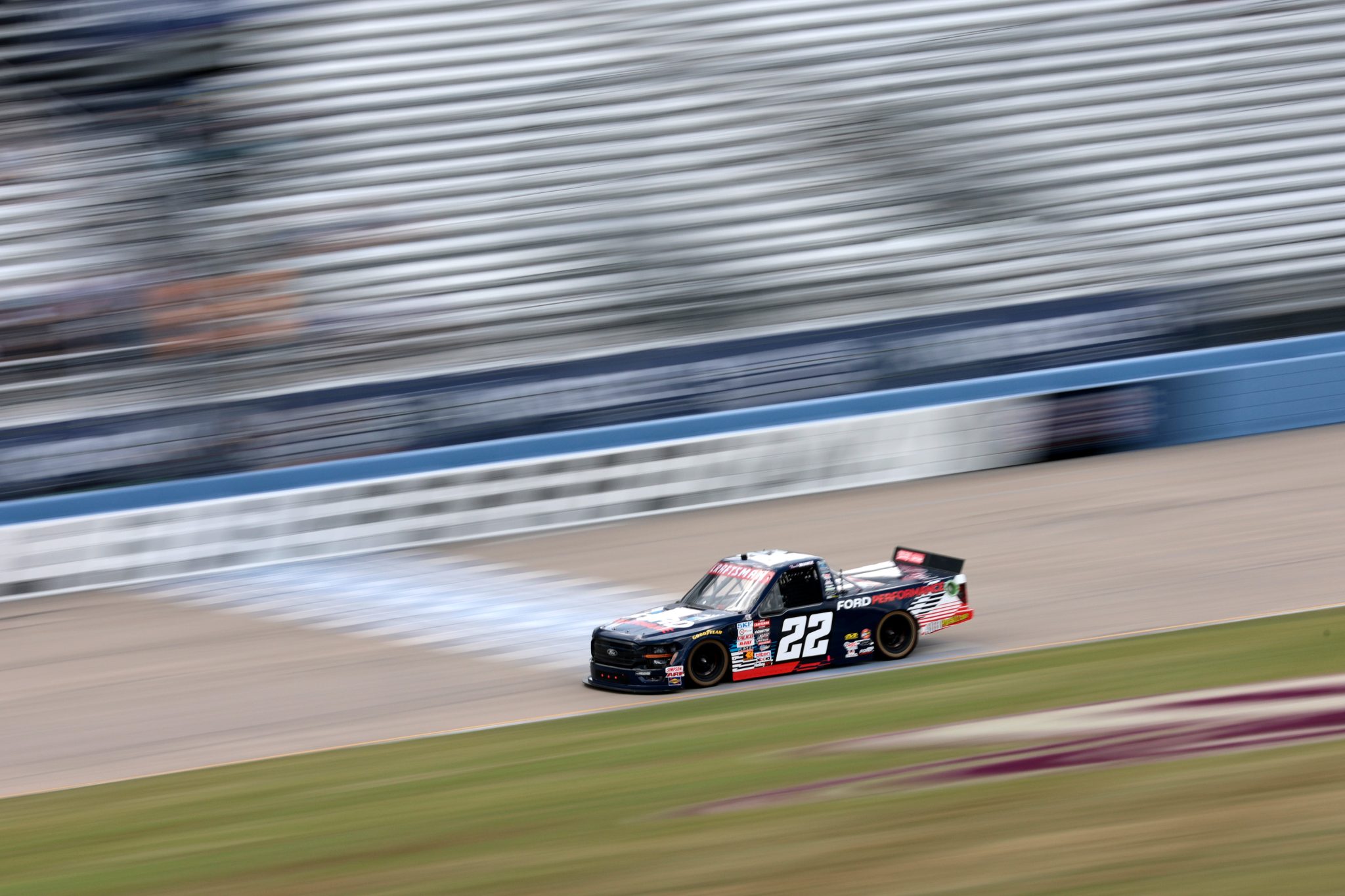 LEBANON, TENNESSEE - JUNE 28: Frankie Muniz, driver of the #22 Ford Performance Ford, drives during practice for the NASCAR Craftsman Truck Series Rackley Roofing 200 at Nashville Superspeedway on June 28, 2024 in Lebanon, Tennessee. (Photo by James Gilbert/Getty Images) | Getty Images