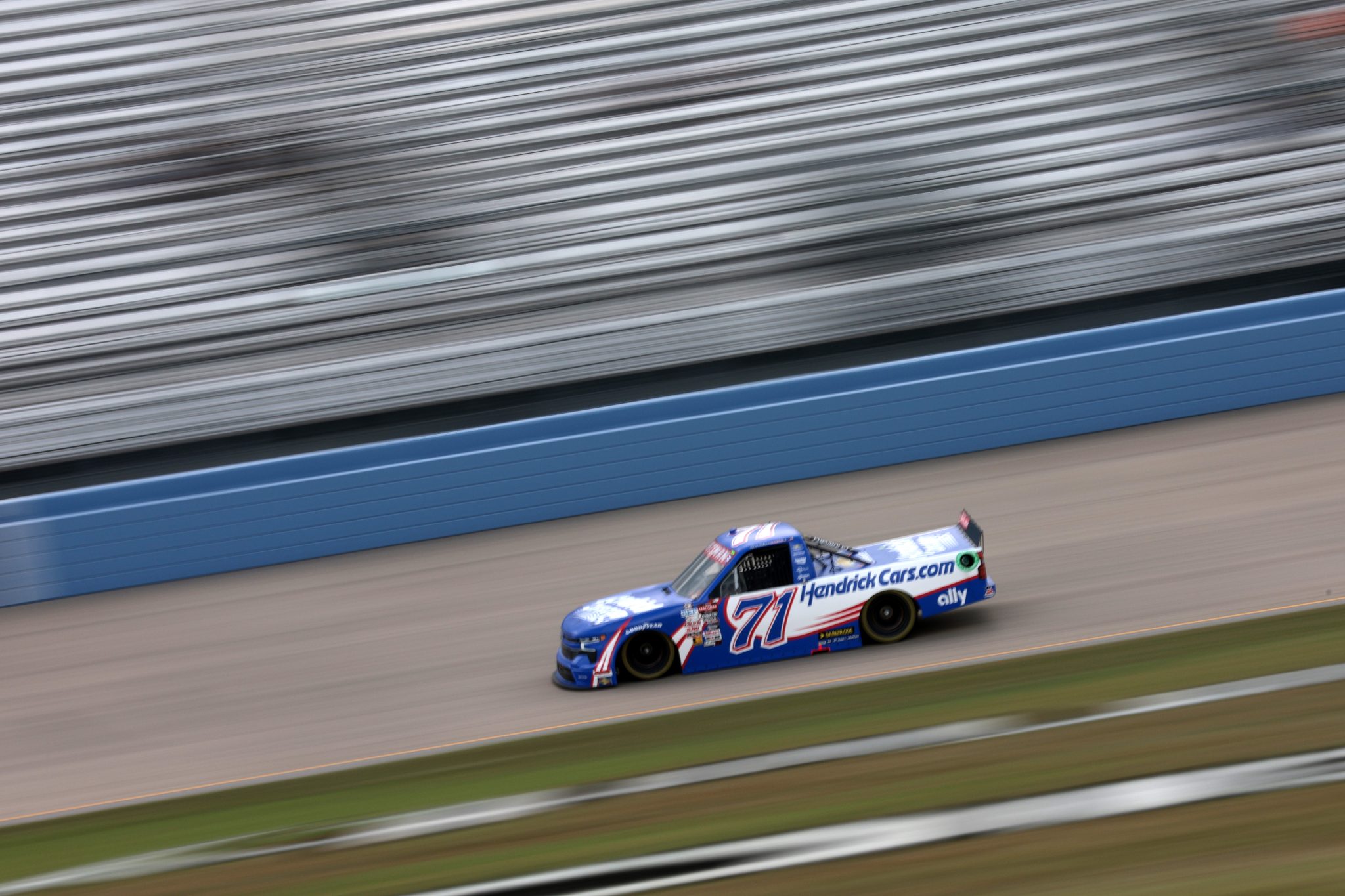 LEBANON, TENNESSEE - JUNE 28: Rajah Caruth, driver of the #71 HendrickCars.com Chevrolet, drives during practice for the NASCAR Craftsman Truck Series Rackley Roofing 200 at Nashville Superspeedway on June 28, 2024 in Lebanon, Tennessee. (Photo by James Gilbert/Getty Images) | Getty Images