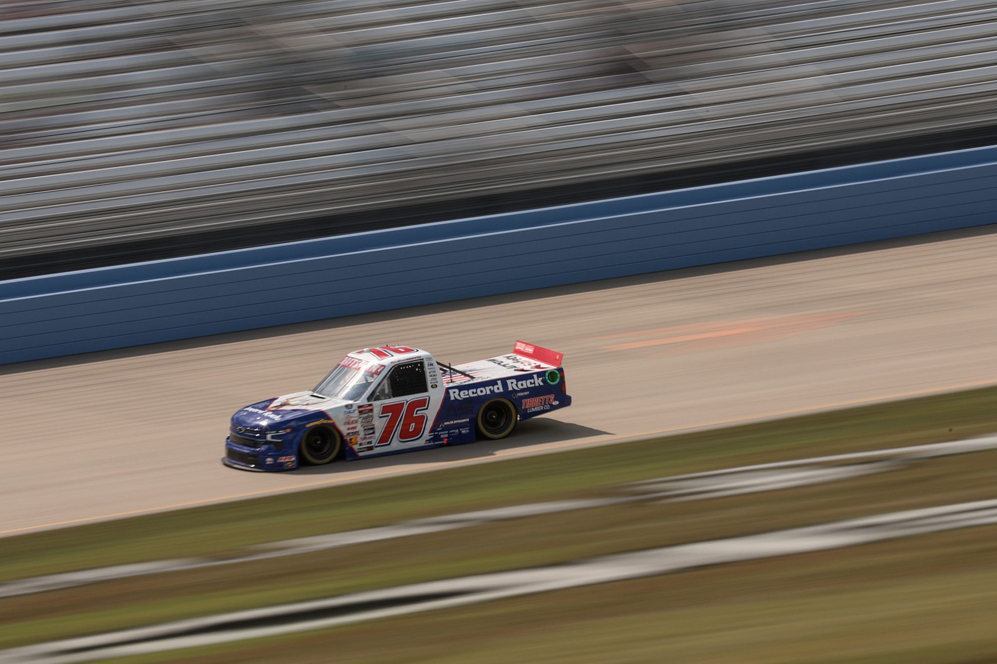 LEBANON, TENNESSEE - JUNE 28: Spencer Boyd, driver of the #76 Record Rack Chevrolet, drives during practice for the NASCAR Craftsman Truck Series Rackley Roofing 200 at Nashville Superspeedway on June 28, 2024 in Lebanon, Tennessee. (Photo by James Gilbert/Getty Images) | Getty Images