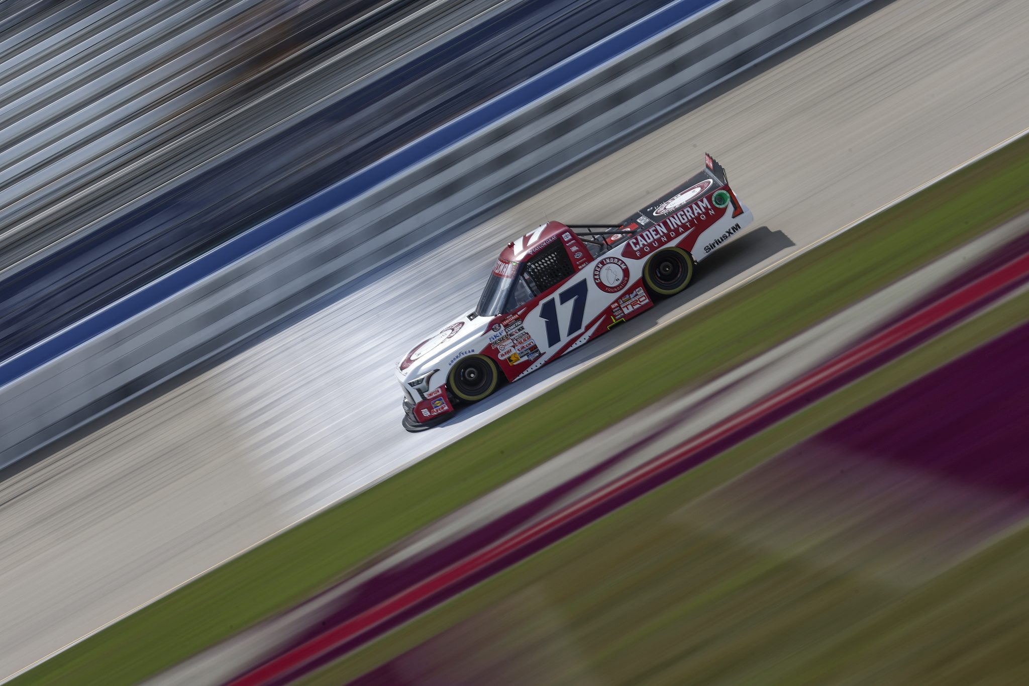 LEBANON, TENNESSEE - JUNE 28: Taylor Gray, driver of the #17 Caden Ingram Foundation Toyota, drives during practice for the NAStruck Craftsman Truck Series Rackley Roofing 200 at Nashville Superspeedway on June 28, 2024 in Lebanon, Tennessee. (Photo by Sean Gardner/Getty Images) | Getty Images