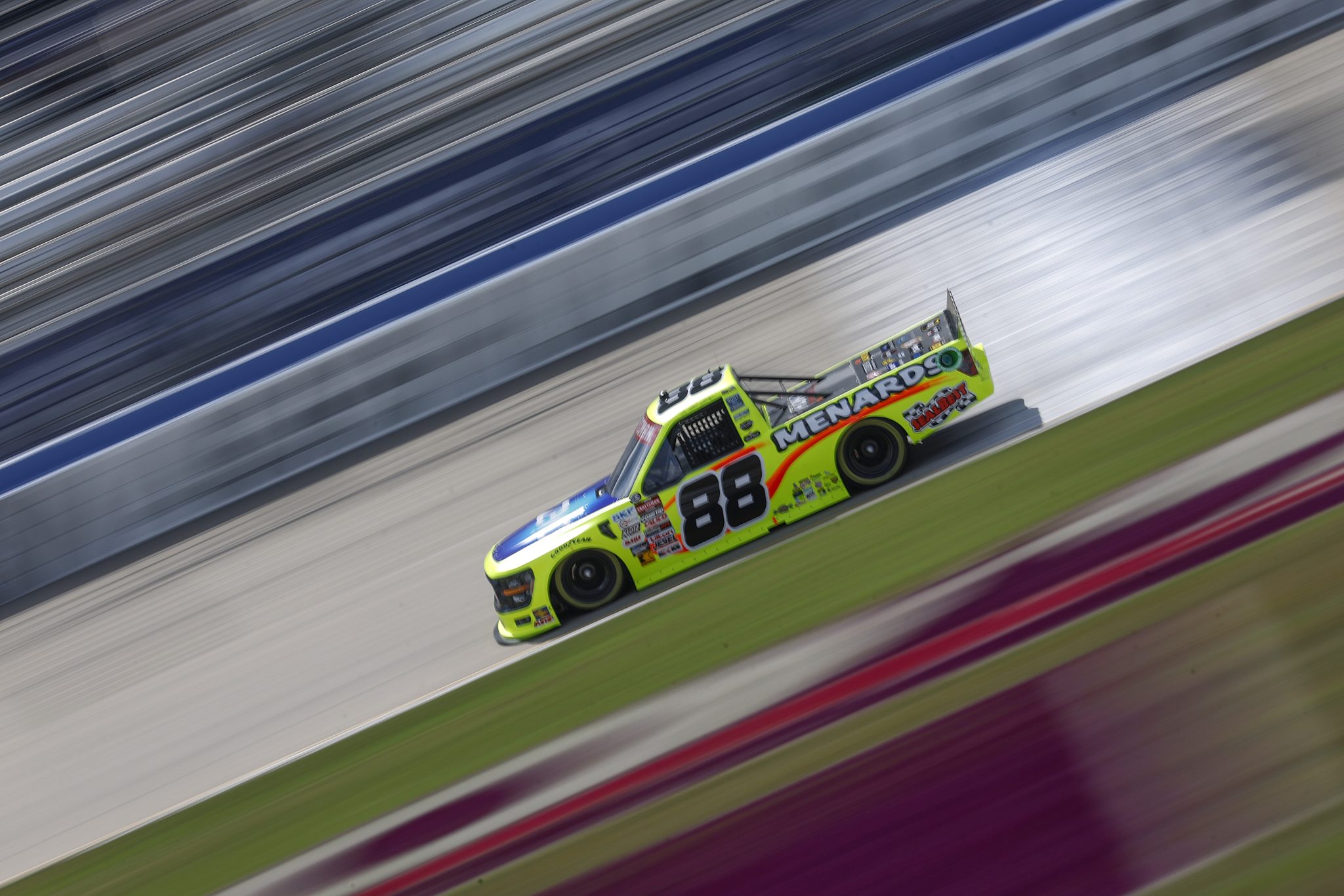 LEBANON, TENNESSEE - JUNE 28: Matt Crafton, driver of the #88 Zevo/Menards Ford, drives during practice for the NAStruck Craftsman Truck Series Rackley Roofing 200 at Nashville Superspeedway on June 28, 2024 in Lebanon, Tennessee. (Photo by Sean Gardner/Getty Images) | Getty Images