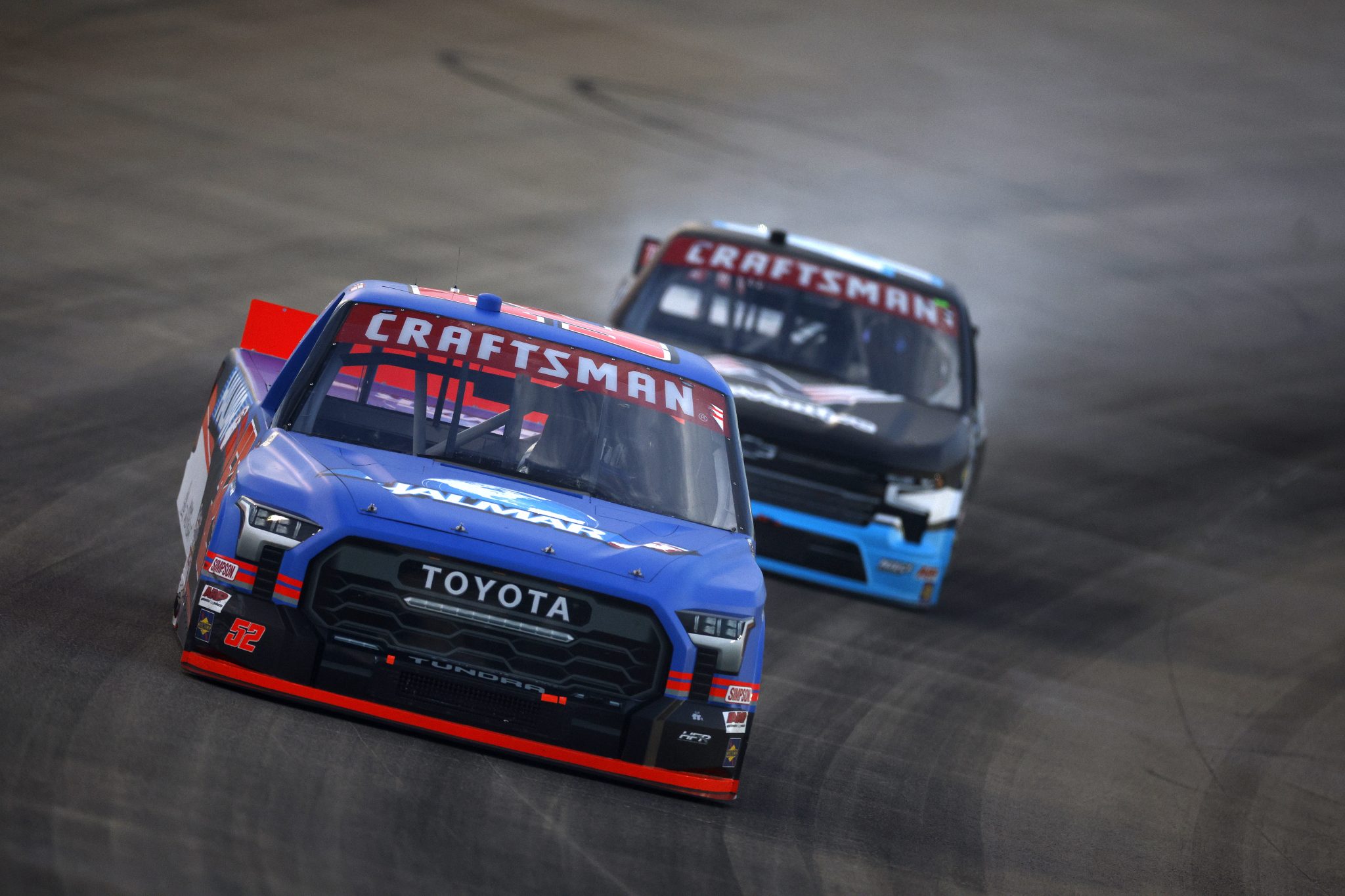 LEBANON, TENNESSEE - JUNE 28: Stewart Friesen, driver of the #52 Halmar International Toyota, drives during the NASCAR Craftsman Truck Series Rackley Roofing 200 at Nashville Superspeedway on June 28, 2024 in Lebanon, Tennessee. (Photo by Sean Gardner/Getty Images) | Getty Images