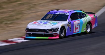 SONOMA, CALIFORNIA - JUNE 07: Hailie Deegan, driver of the #15 VIVA Tequila Seltzer Ford, drives during practice for the NASCAR Xfinity Series Zip Buy Now, Pay Later 250 at Sonoma Raceway on June 07, 2024 in Sonoma, California. (Photo by Logan Riely/Getty Images) | Getty Images