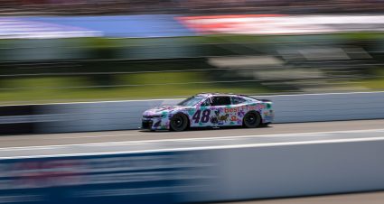 LONG POND, PENNSYLVANIA - JULY 14: Alex Bowman, driver of the #48 Ally Best Friends Chevrolet, drives during the NASCAR Cup Series The Great American Getaway 400 Presented by VISITPA.com at Pocono Raceway on July 14, 2024 in Long Pond, Pennsylvania. (Photo by James Gilbert/Getty Images) | Getty Images