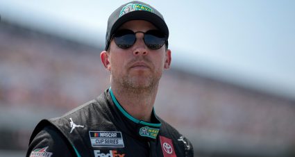 LONG POND, PENNSYLVANIA - JULY 14: Denny Hamlin, driver of the #11 Mavis Tire Toyota, waits on the grid prior to the NASCAR Cup Series The Great American Getaway 400 Presented by VISITPA.com at Pocono Raceway on July 14, 2024 in Long Pond, Pennsylvania. (Photo by James Gilbert/Getty Images) | Getty Images